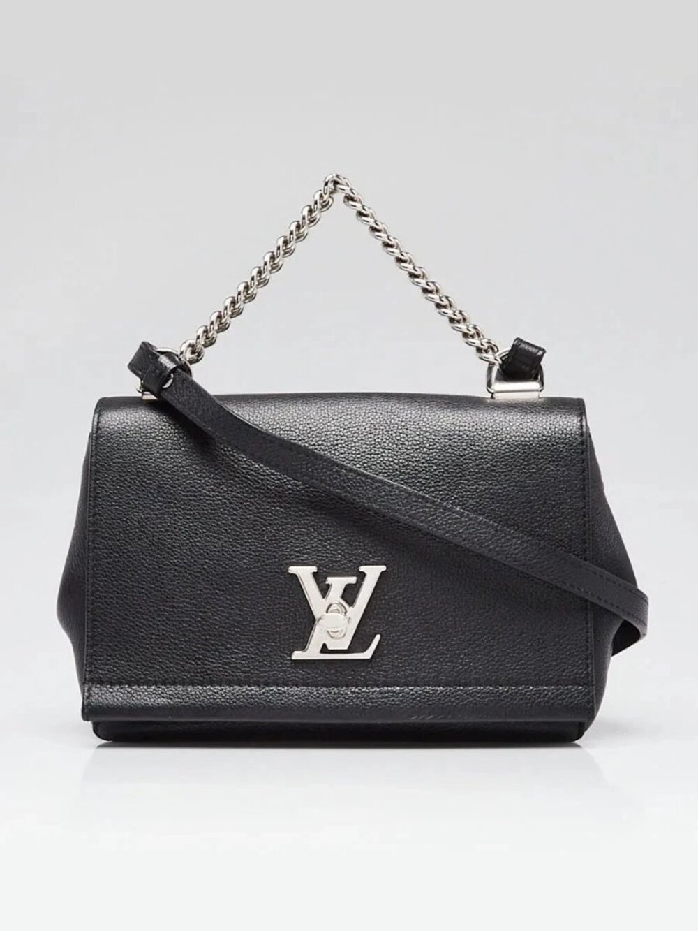 Louis Vuitton Black Pebbled Leather Lockme II BB